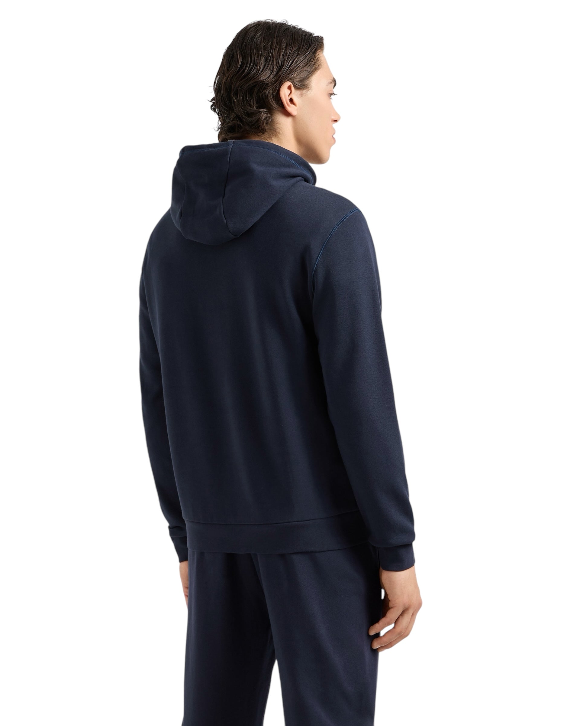 EA7 Emporio Armani Logo Series Hooded Cotton Sweatshirt