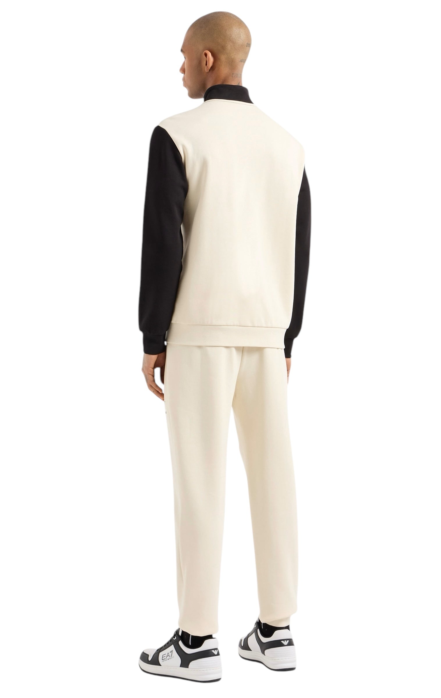 EA7 EMPORIO ARMANI ATHLETIC COLOUR BLOCK COTTON-BLEND TRACKSUIT