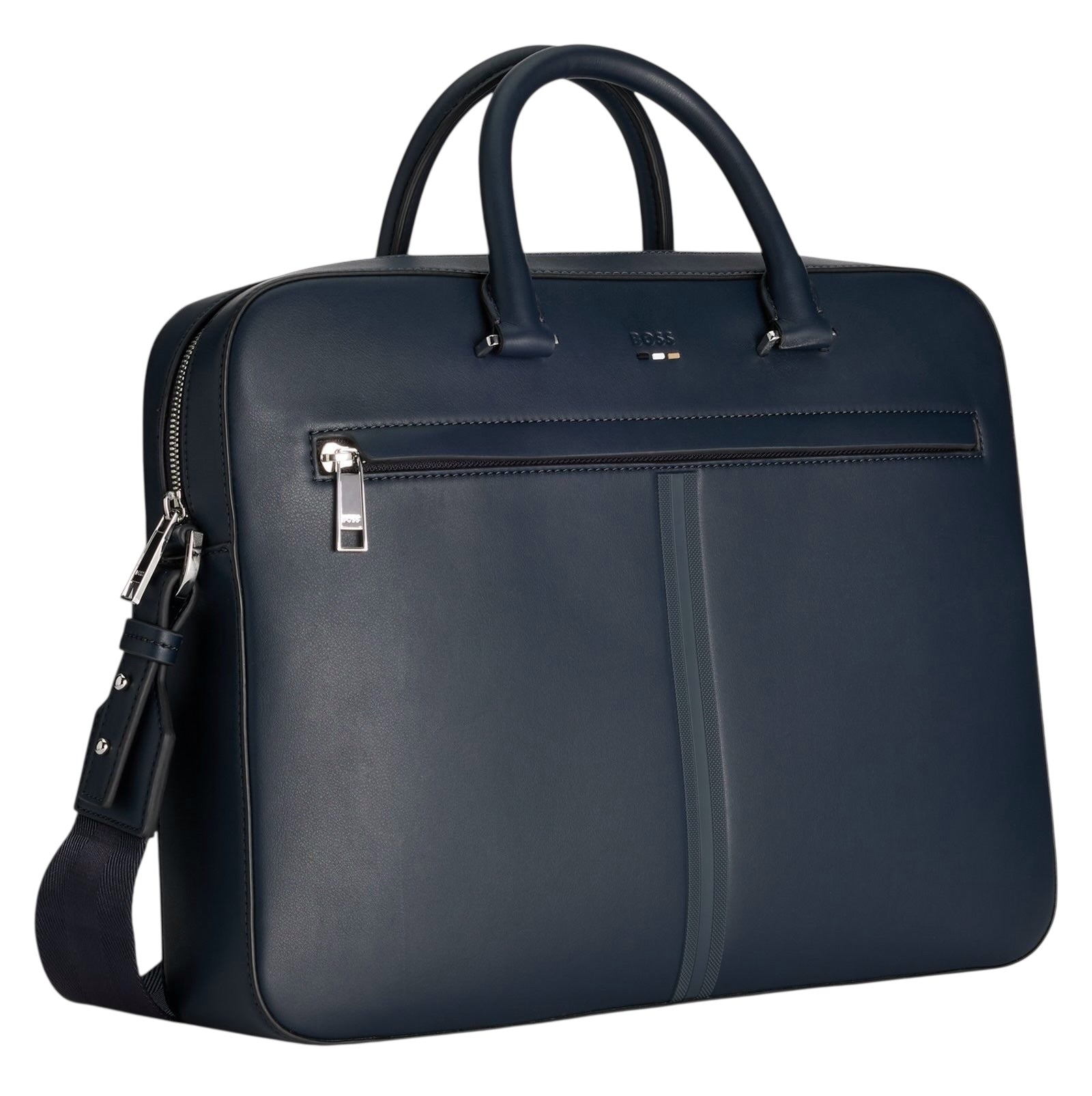 BOSS Ray S Faux Leather Document Case With Textured Trim