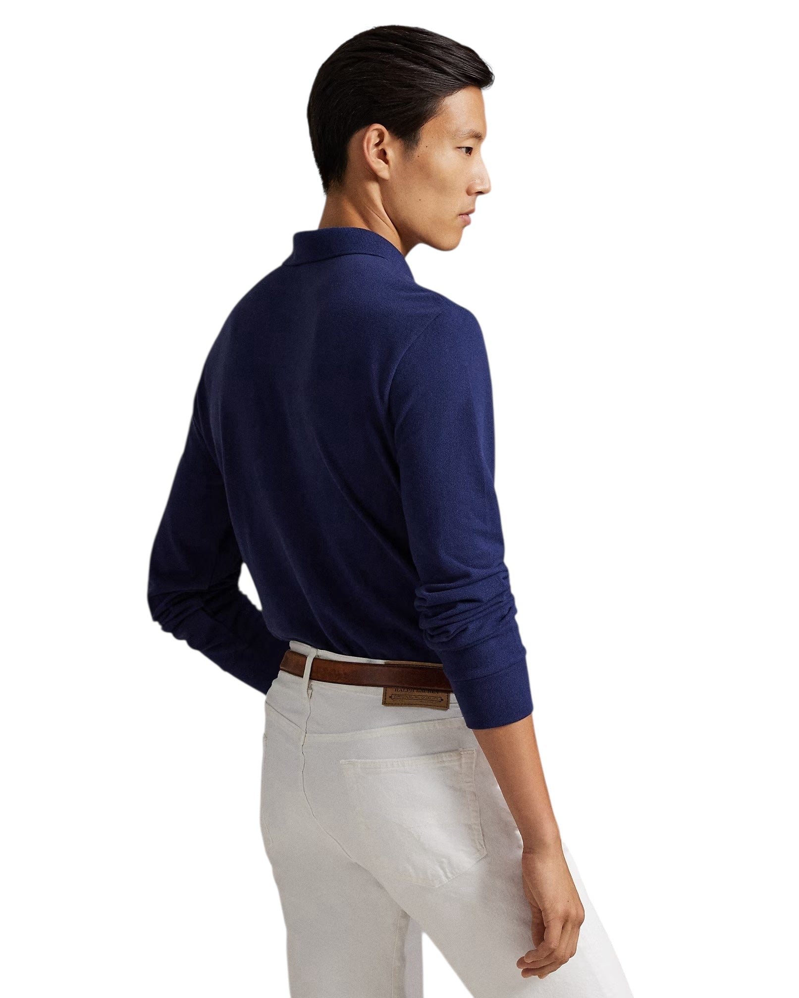 Polo Ralph Lauren Custom Slim Fit Long Sleeve Mesh Polo Shirt