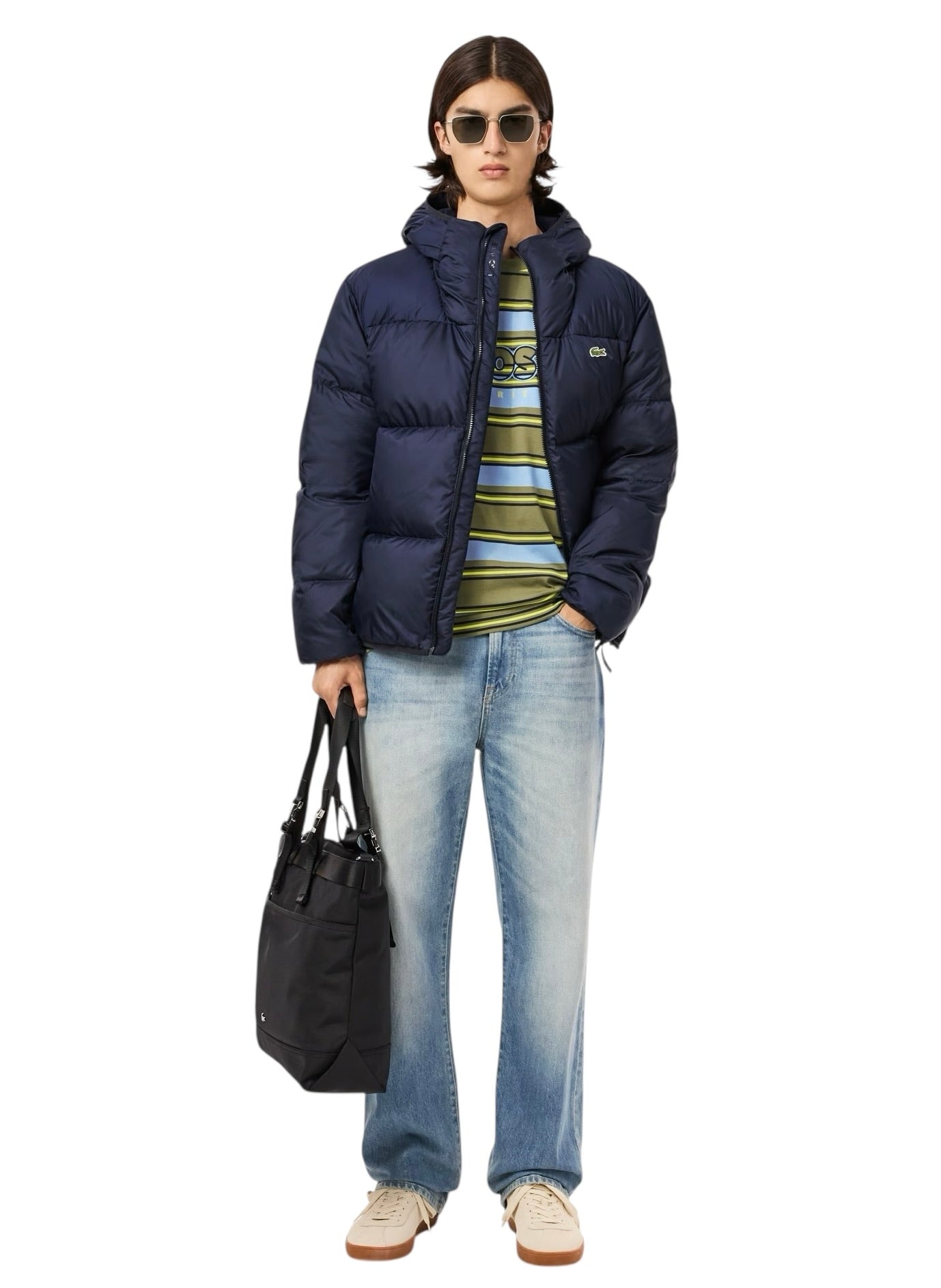 Lacoste Water-Repellent Down Fill Hooded Puffer Jacket