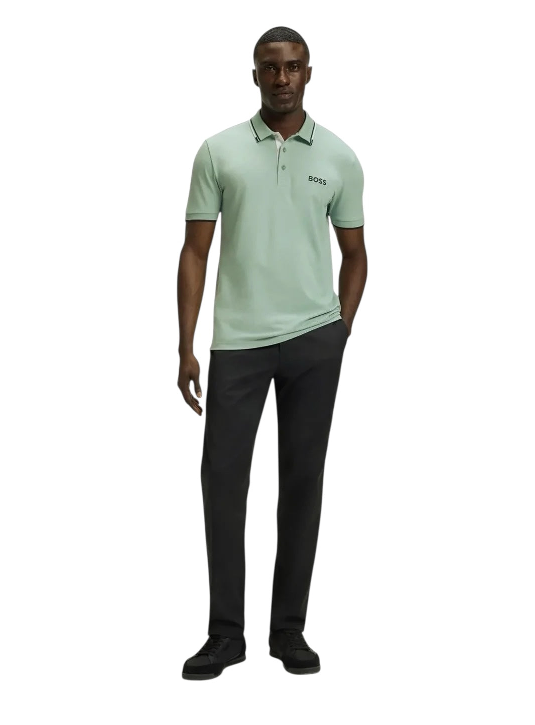 BOSS Paddy Pro Cotton Blend Polo Shirt With Contrast Logos