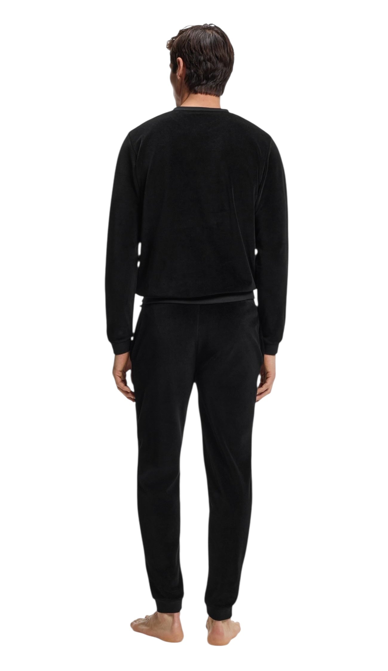 BOSS Velour Cotton-Blend Tracksuit Bottoms With Embroidered Logo
