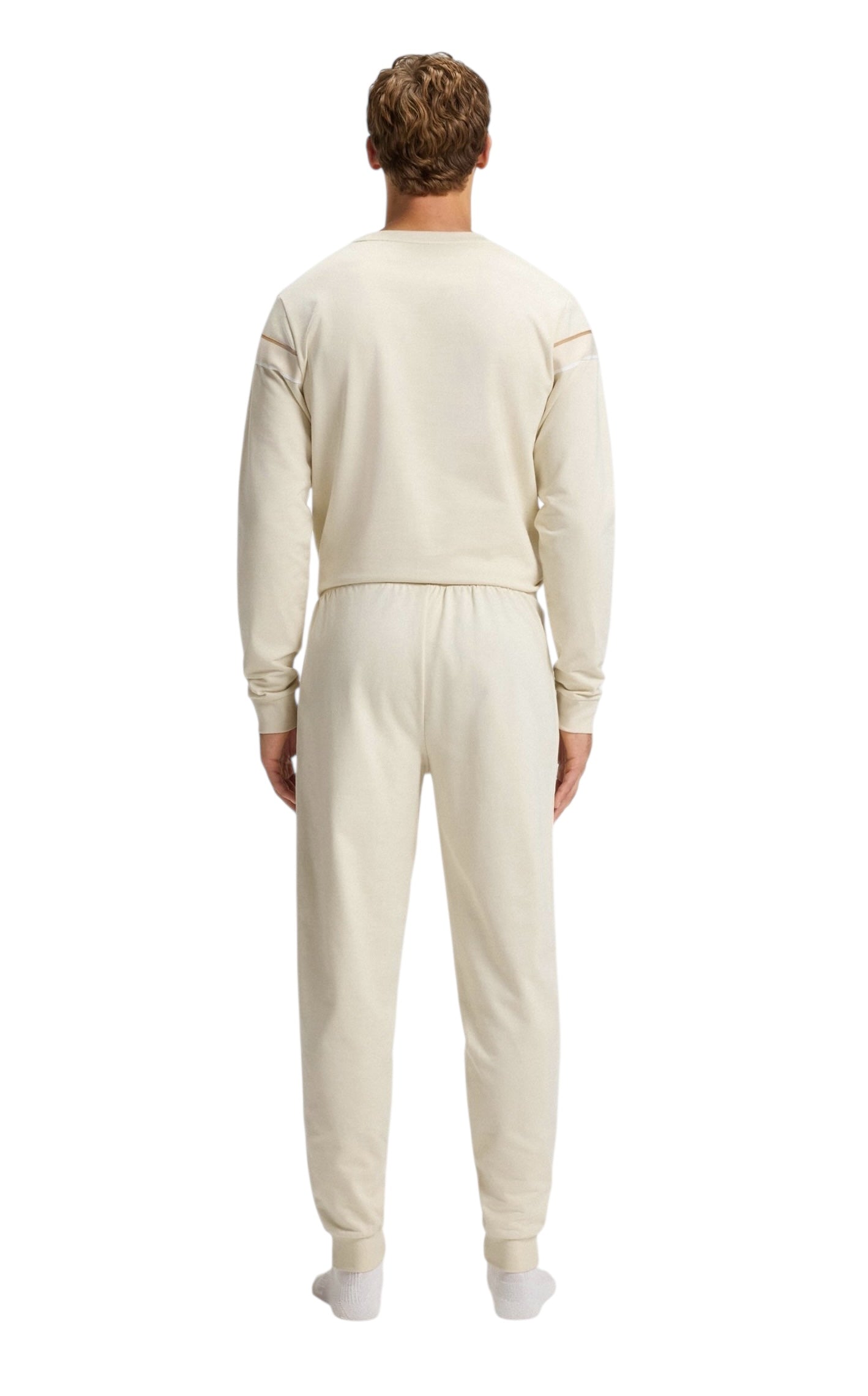 BOSS Iconic Cotton-Terry Tracksuit Bottoms With Tape And Logo