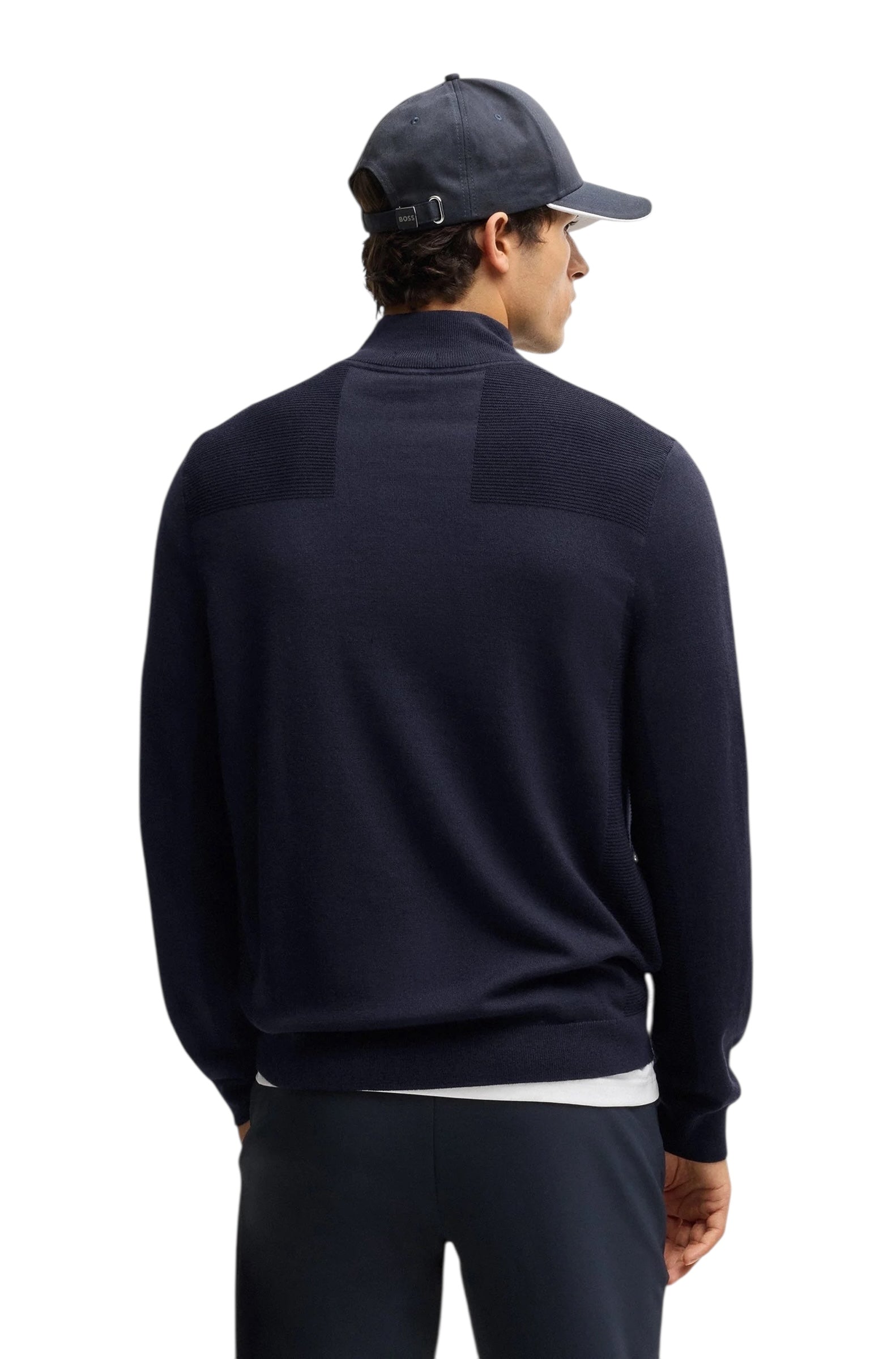 BOSS Momentum-X QZ Branded 1/4 Zip Sweater In Dry-Flex Fabric