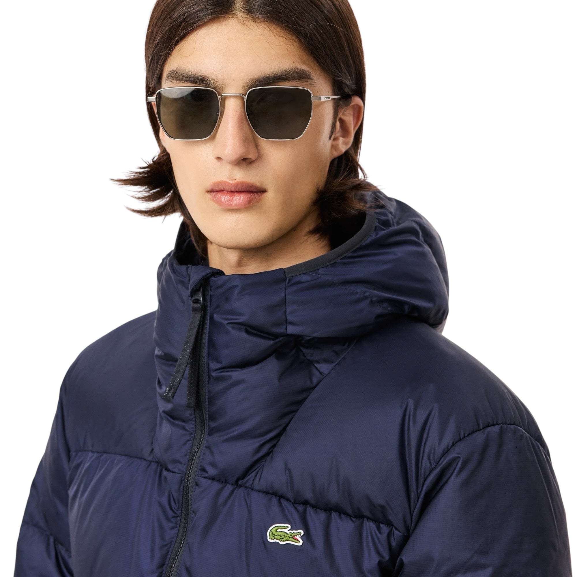 Lacoste Water-Repellent Down Fill Hooded Puffer Jacket