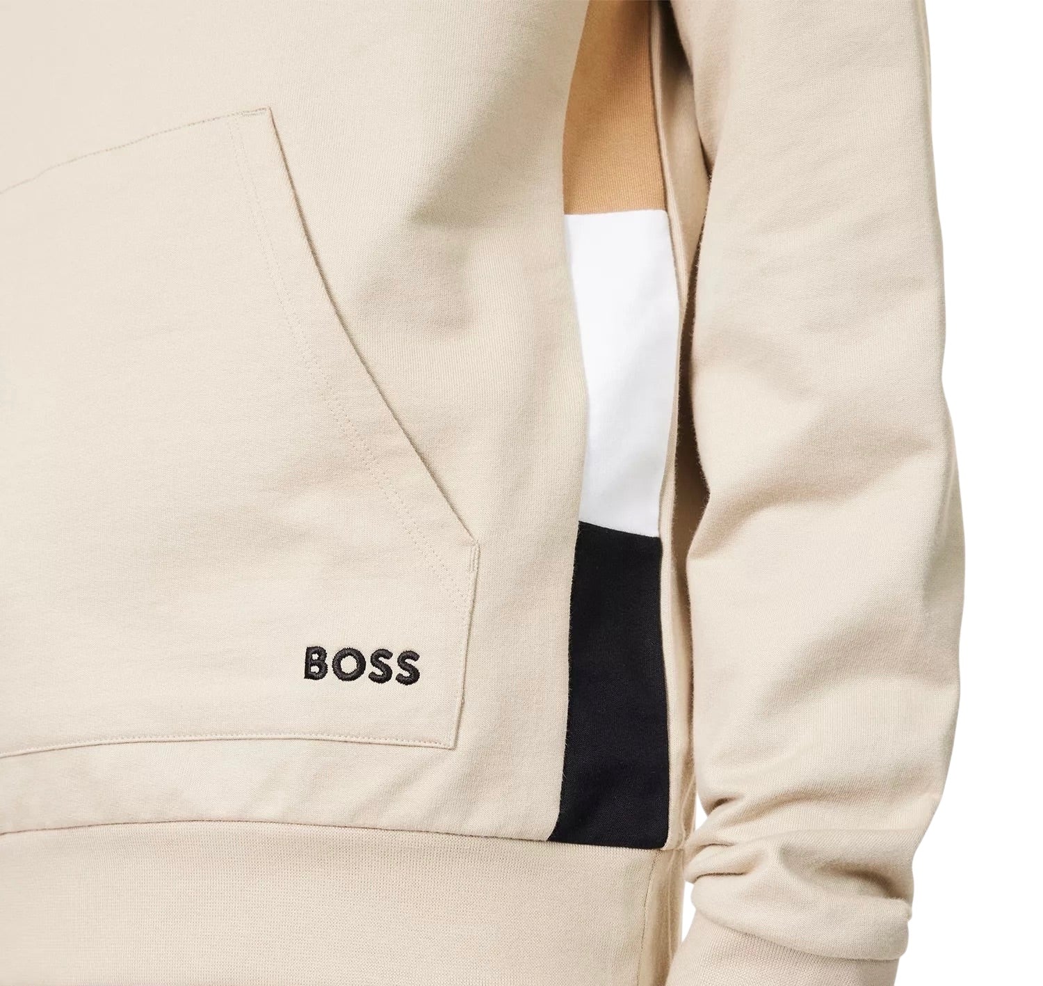 BOSS Iconic Regular-Fit Hoodie In Cotton Terry With Contrast Panels
