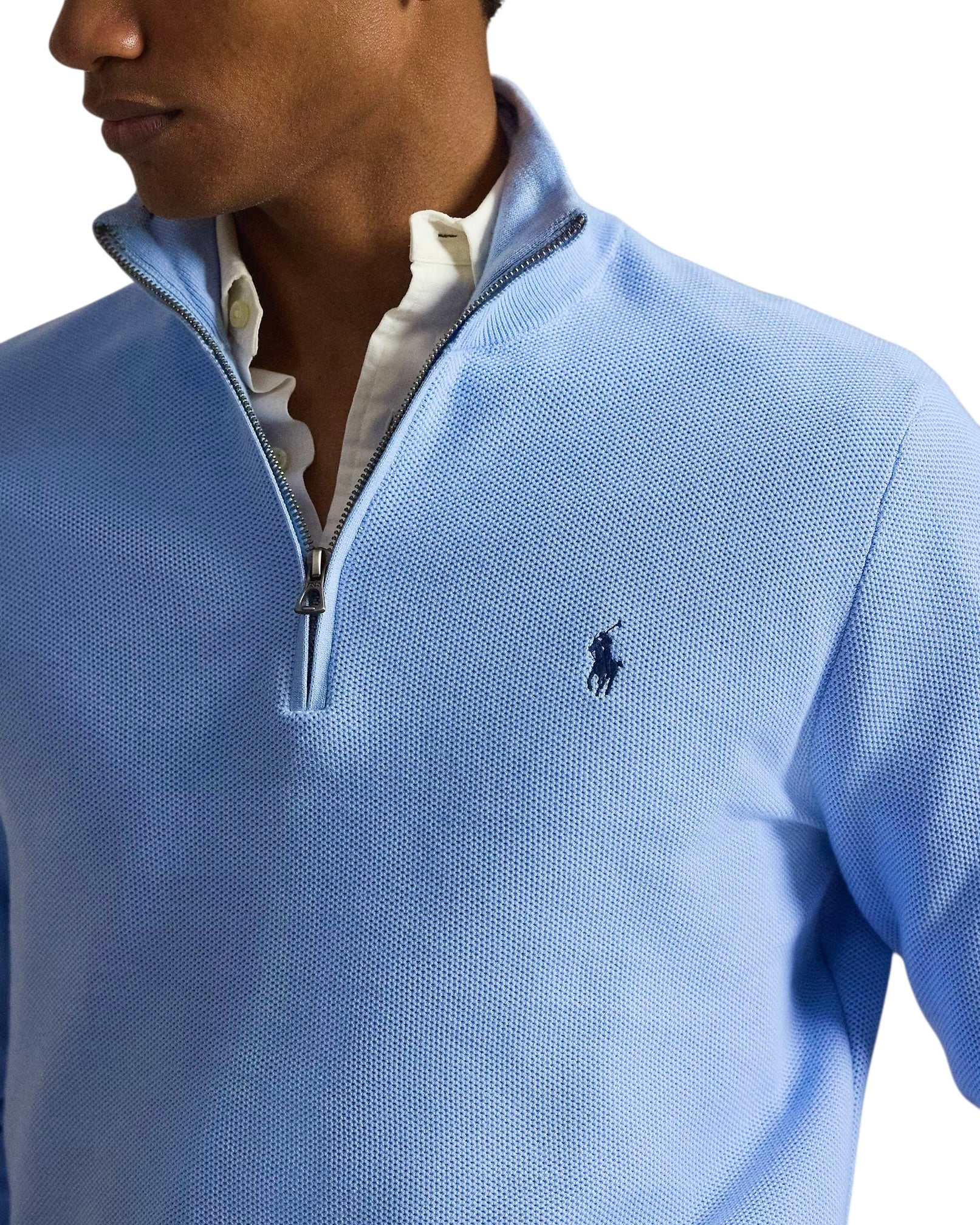 Polo Ralph Lauren Mesh-Knit Cotton Quarter-Zip Jumper
