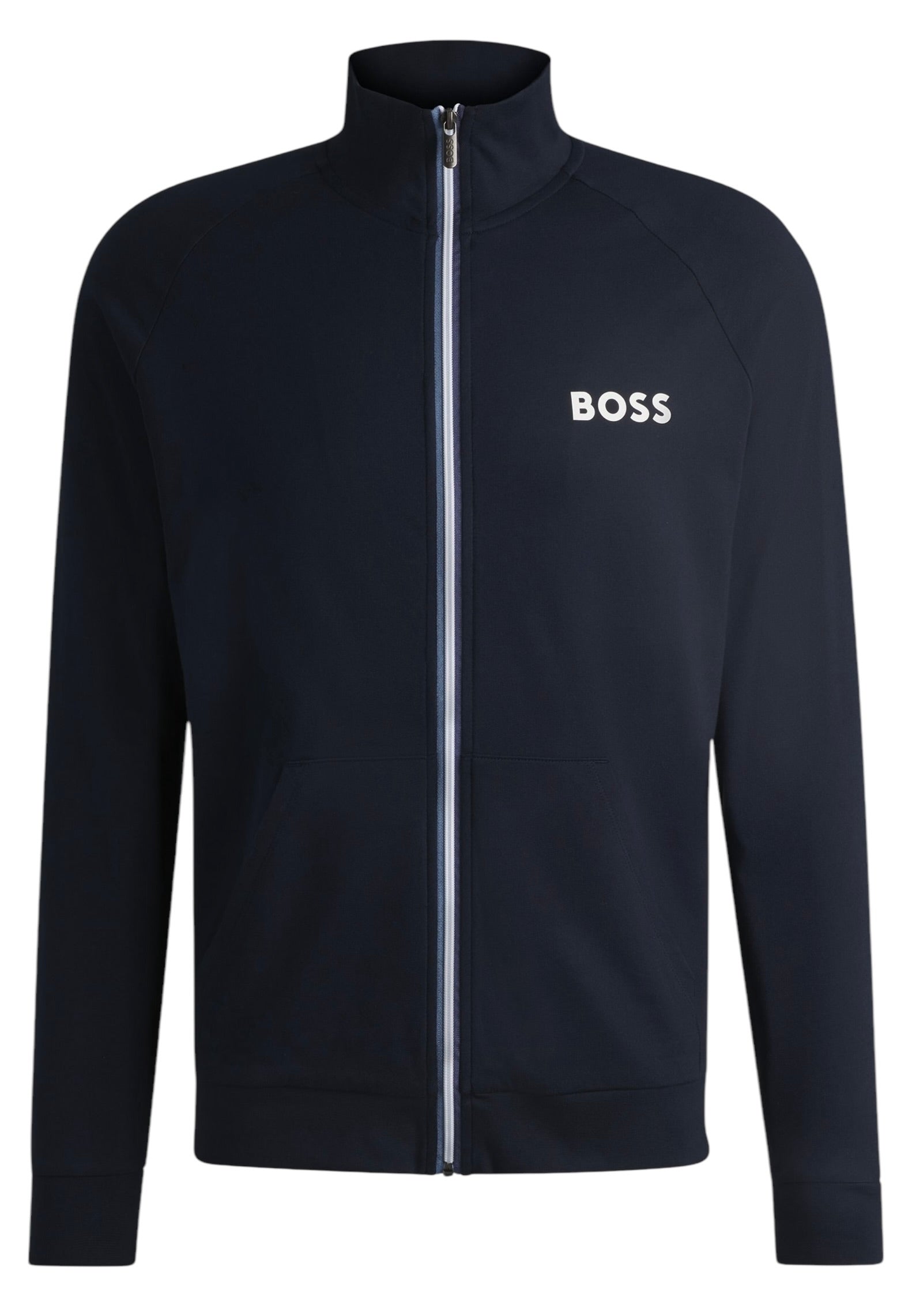 BOSS AUTHENTIC Z ZIP-UP JACKET IN FRENCH TERRY WITH LOGO DETAIL