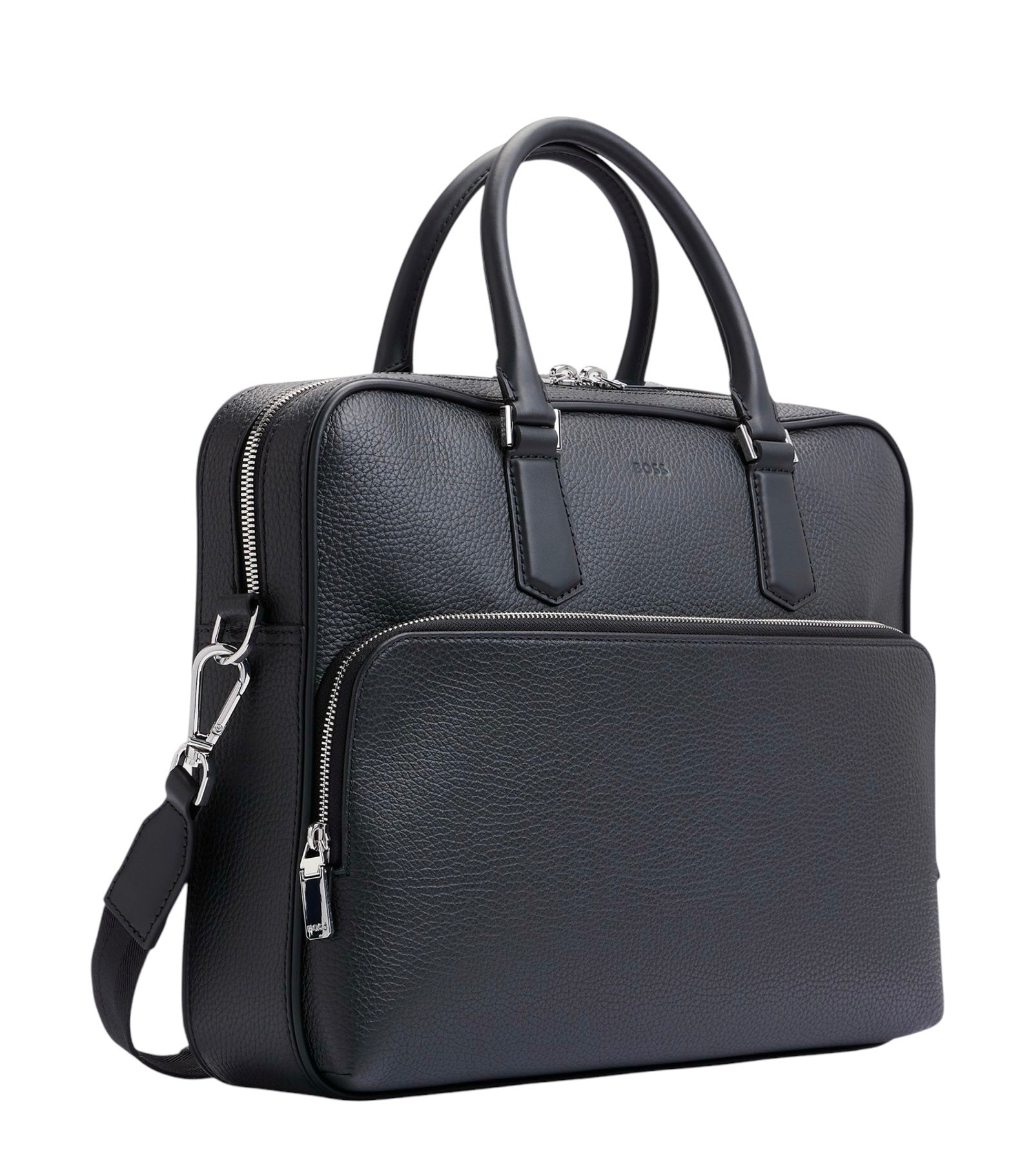 BOSS New Crosstown S Grained Italian-Leather Document Case With Embossed Logo