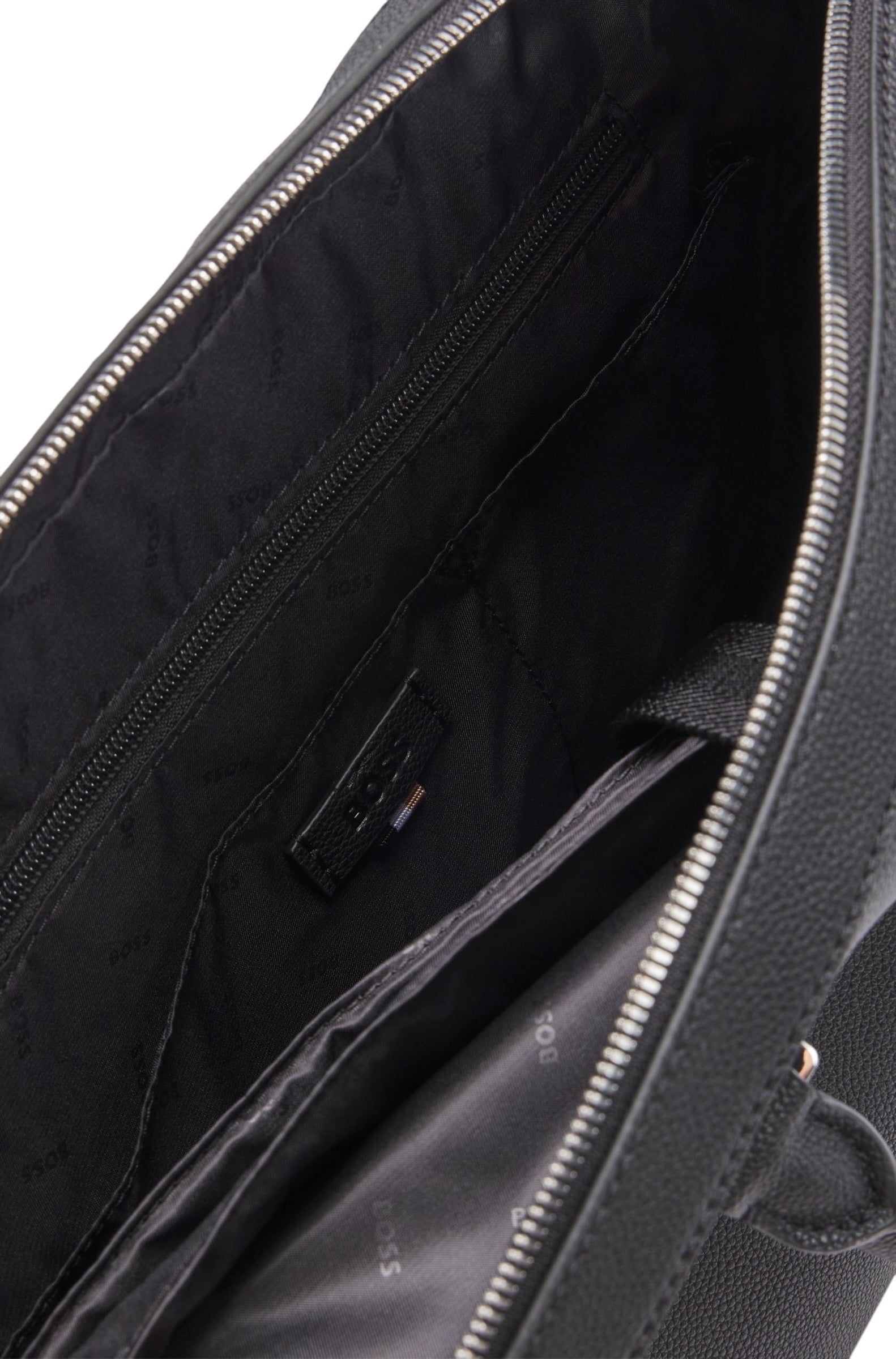 BOSS Ray S Document Case In Grained Faux Leather With Signature Trims