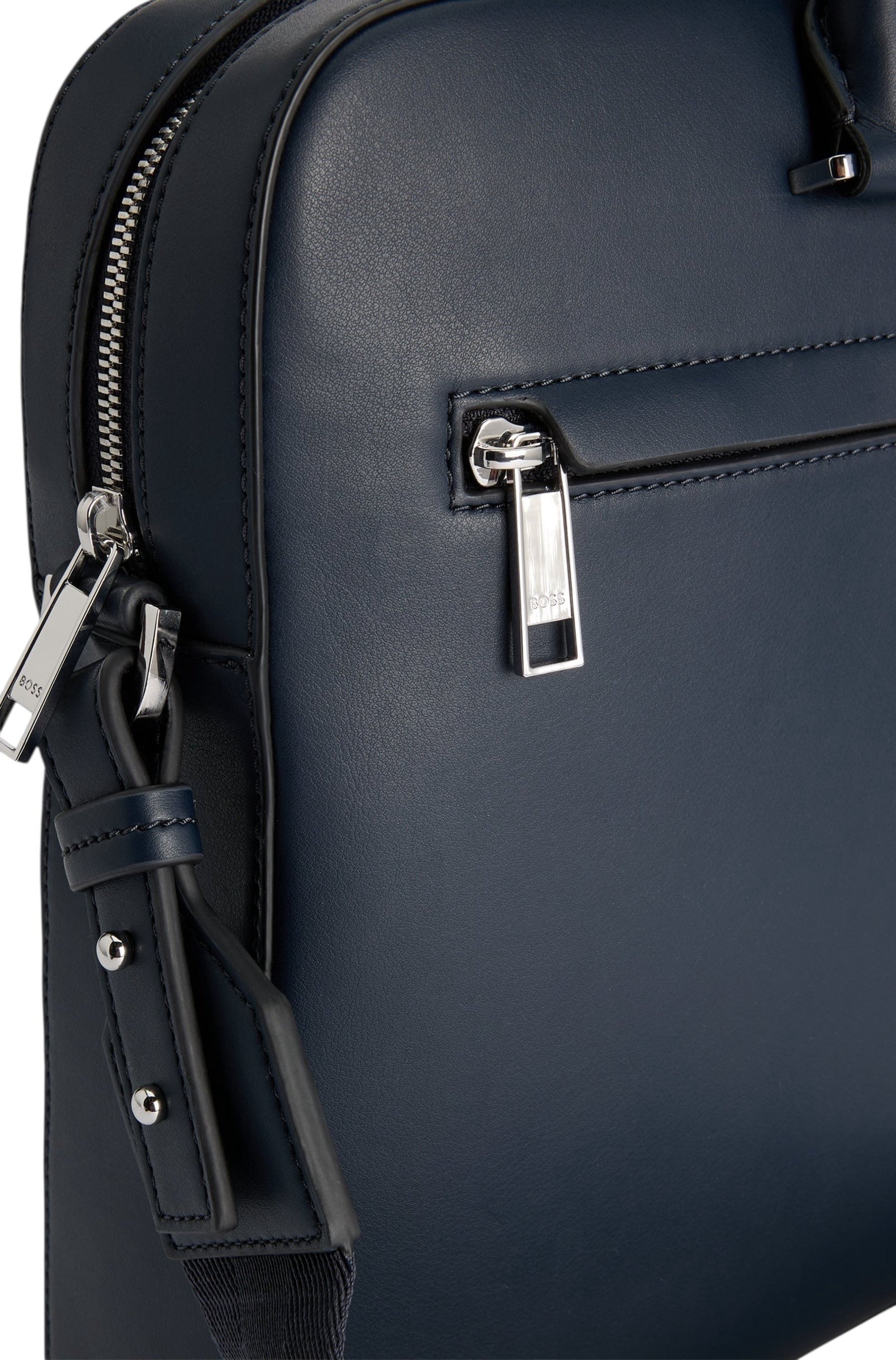 BOSS Ray S Faux Leather Document Case With Textured Trim