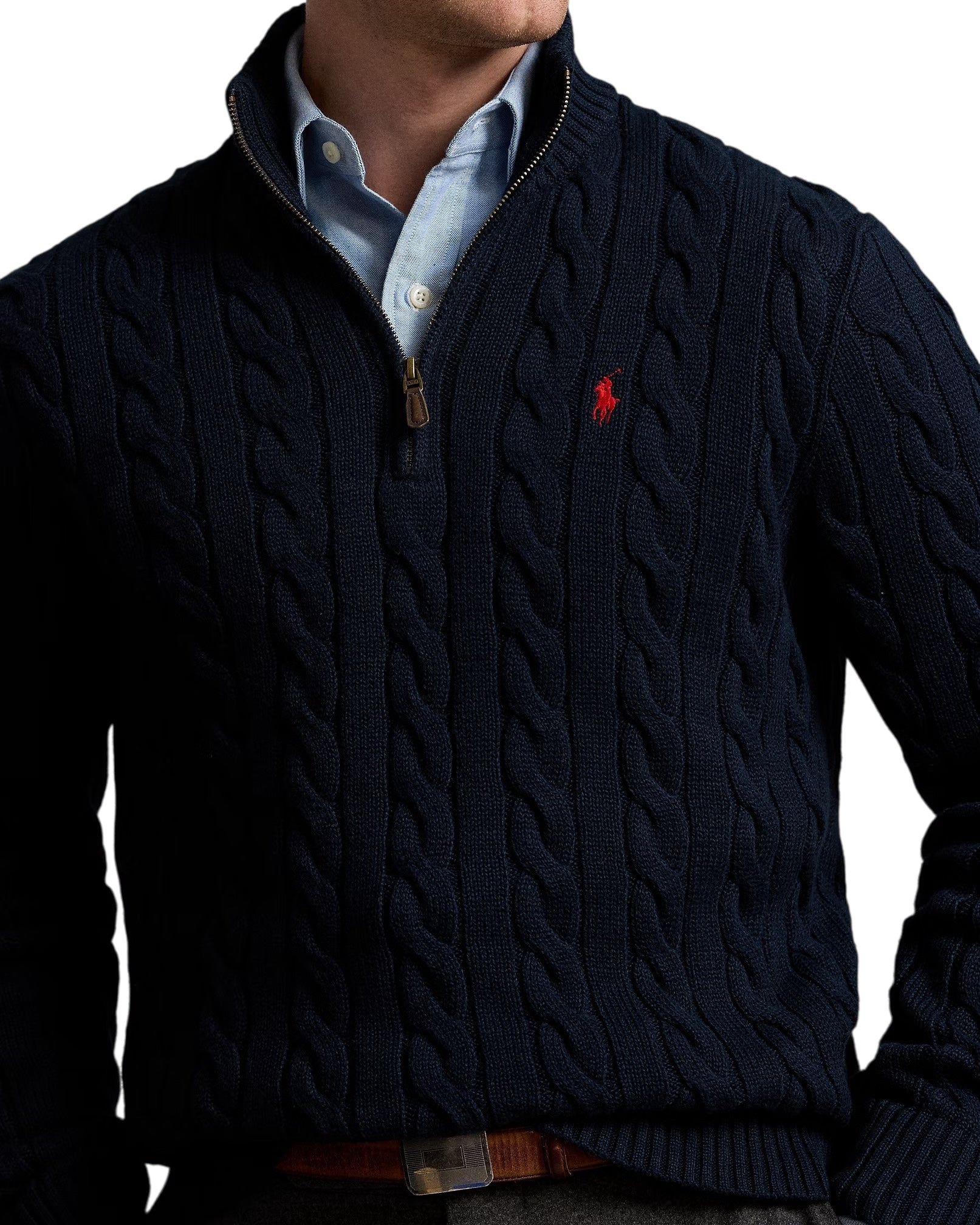 Polo Ralph Lauren Cable Knit Cotton Quarter-Zip Jumper