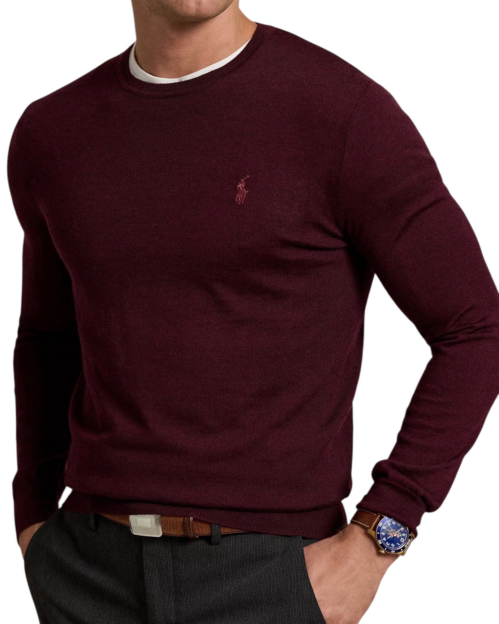 Polo Ralph Lauren Washable Wool Slim Fit Crew Neck Jumper
