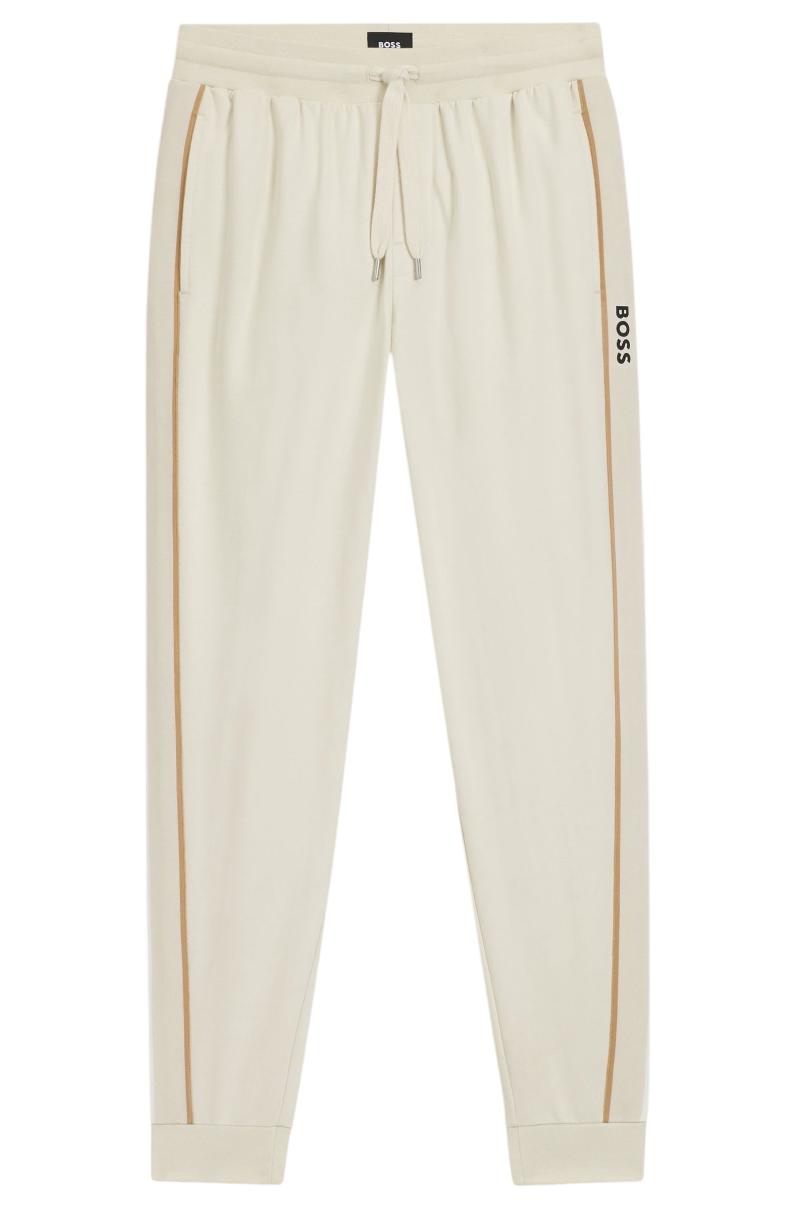 BOSS Iconic Cotton-Terry Tracksuit Bottoms With Tape And Logo