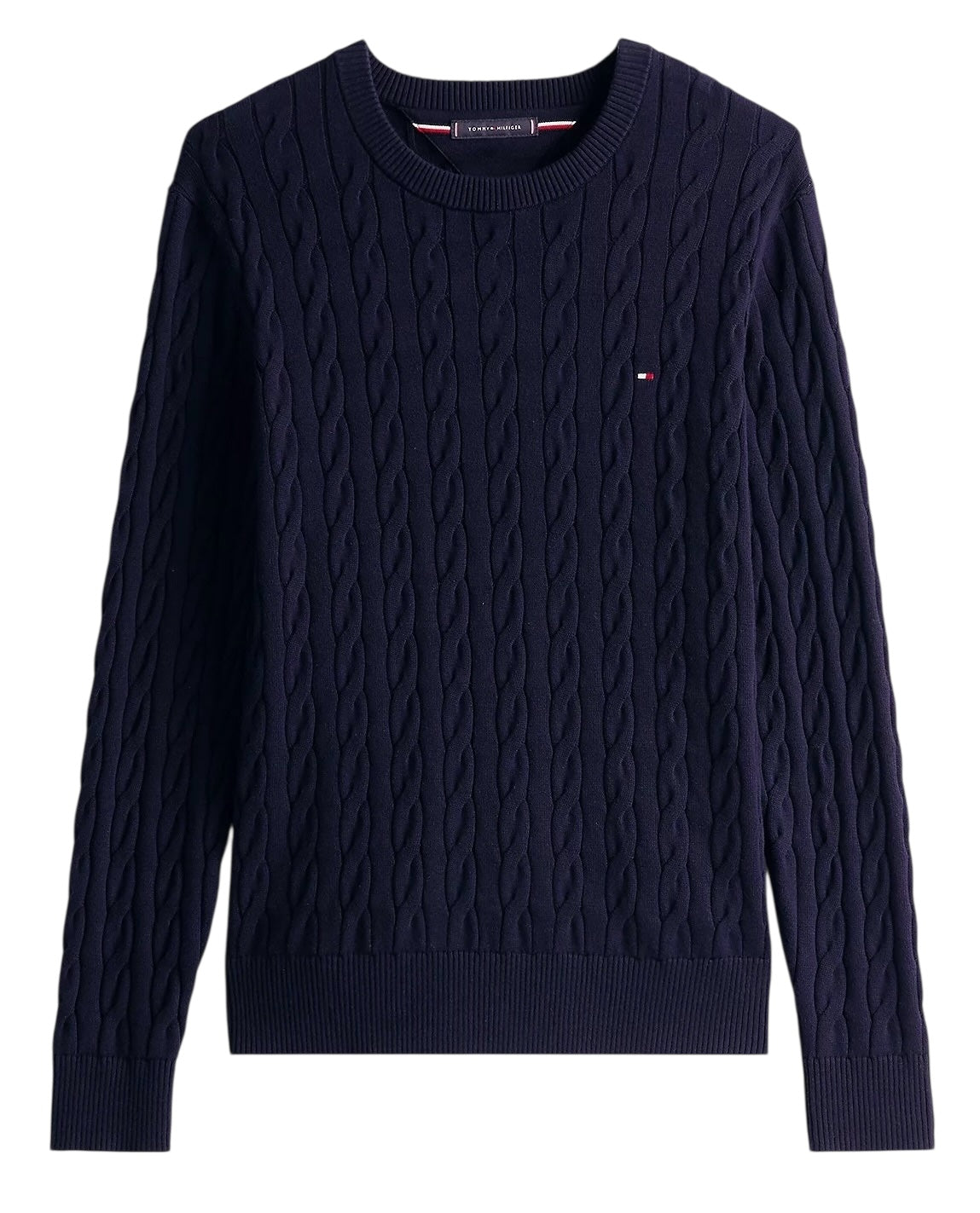 Tommy Hilfiger Flag Embroidery Cable Knit Jumper