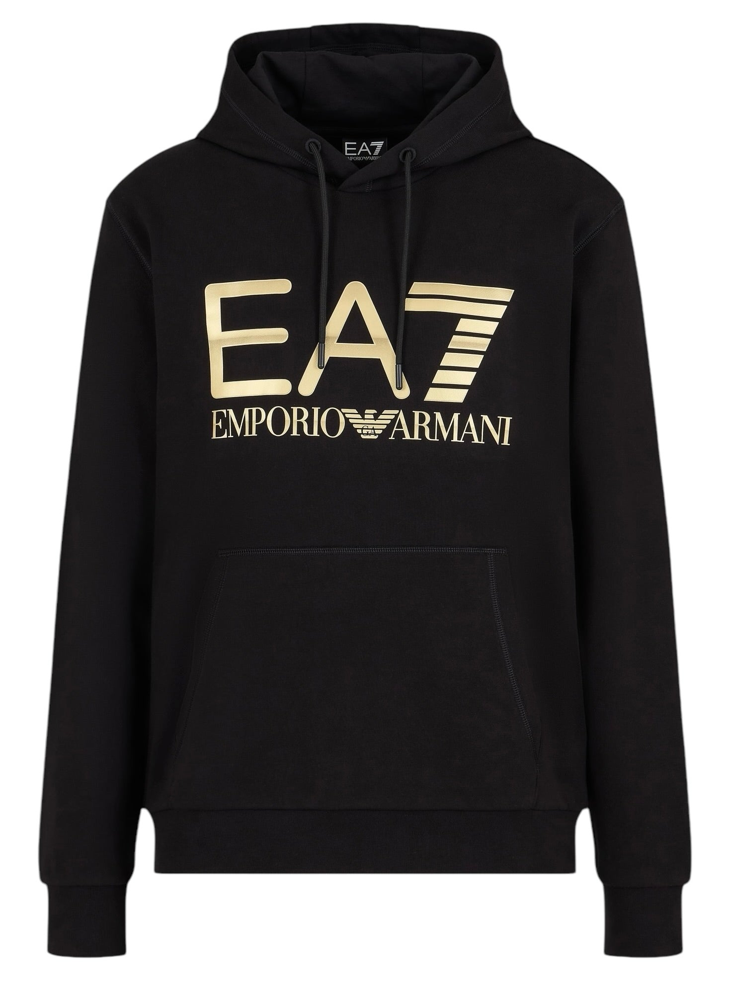 EA7 EMPORIO ARMANI LOGO SERIES HOODED COTTON SWEATSHIRT