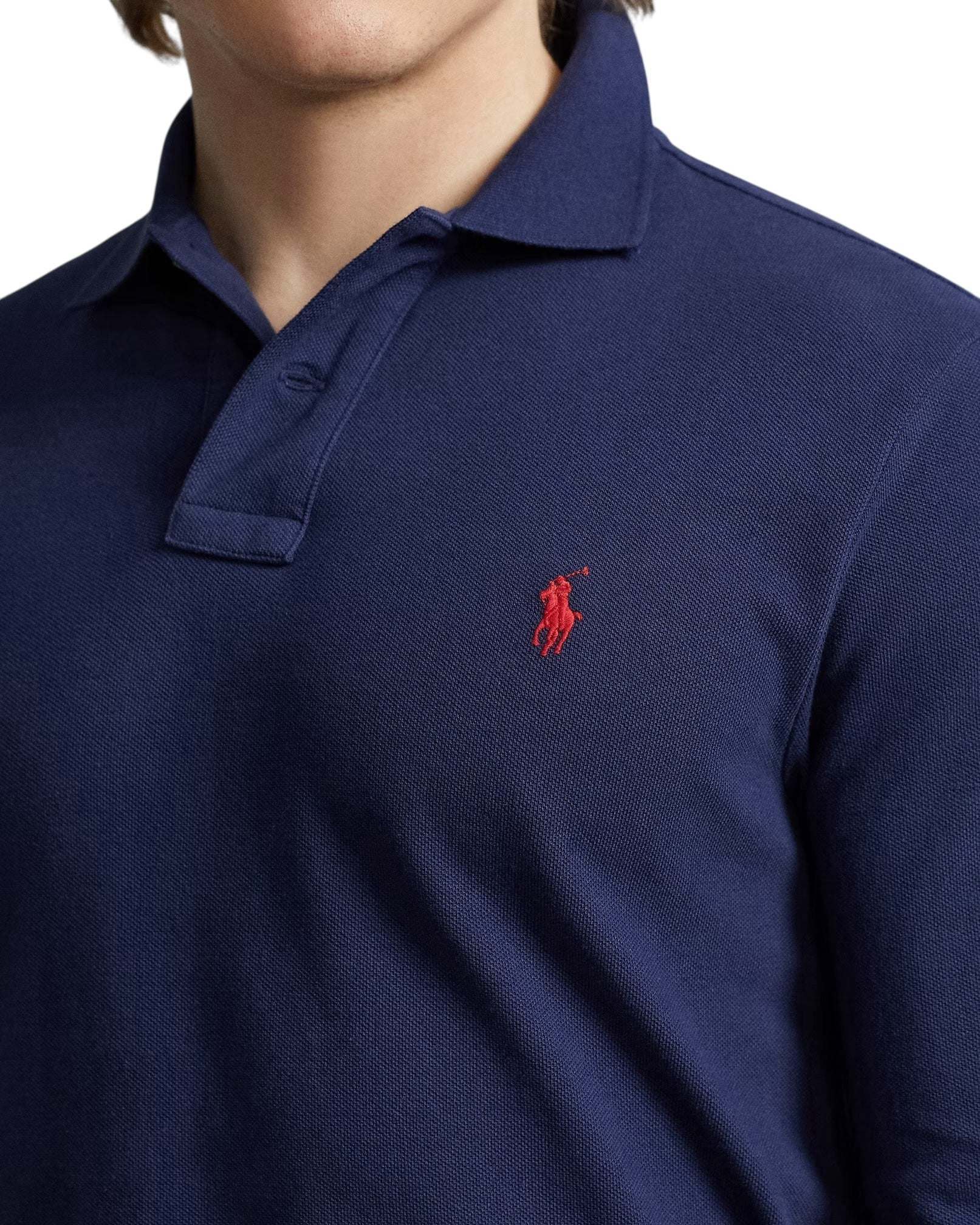 Polo Ralph Lauren Slim Fit Long Sleeve Mesh Polo Shirt