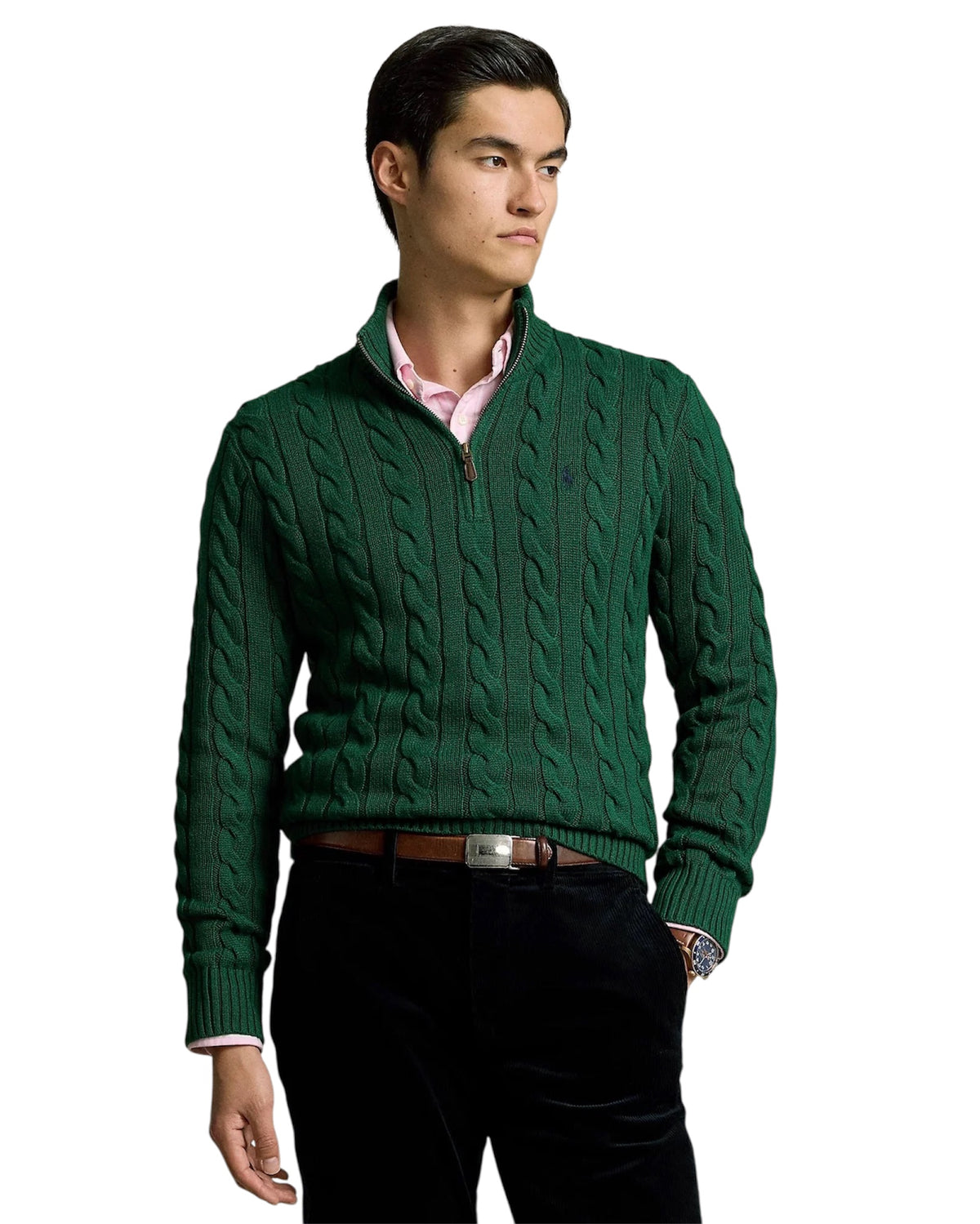 Polo Ralph Lauren Cable Knit Cotton Quarter-Zip Jumper