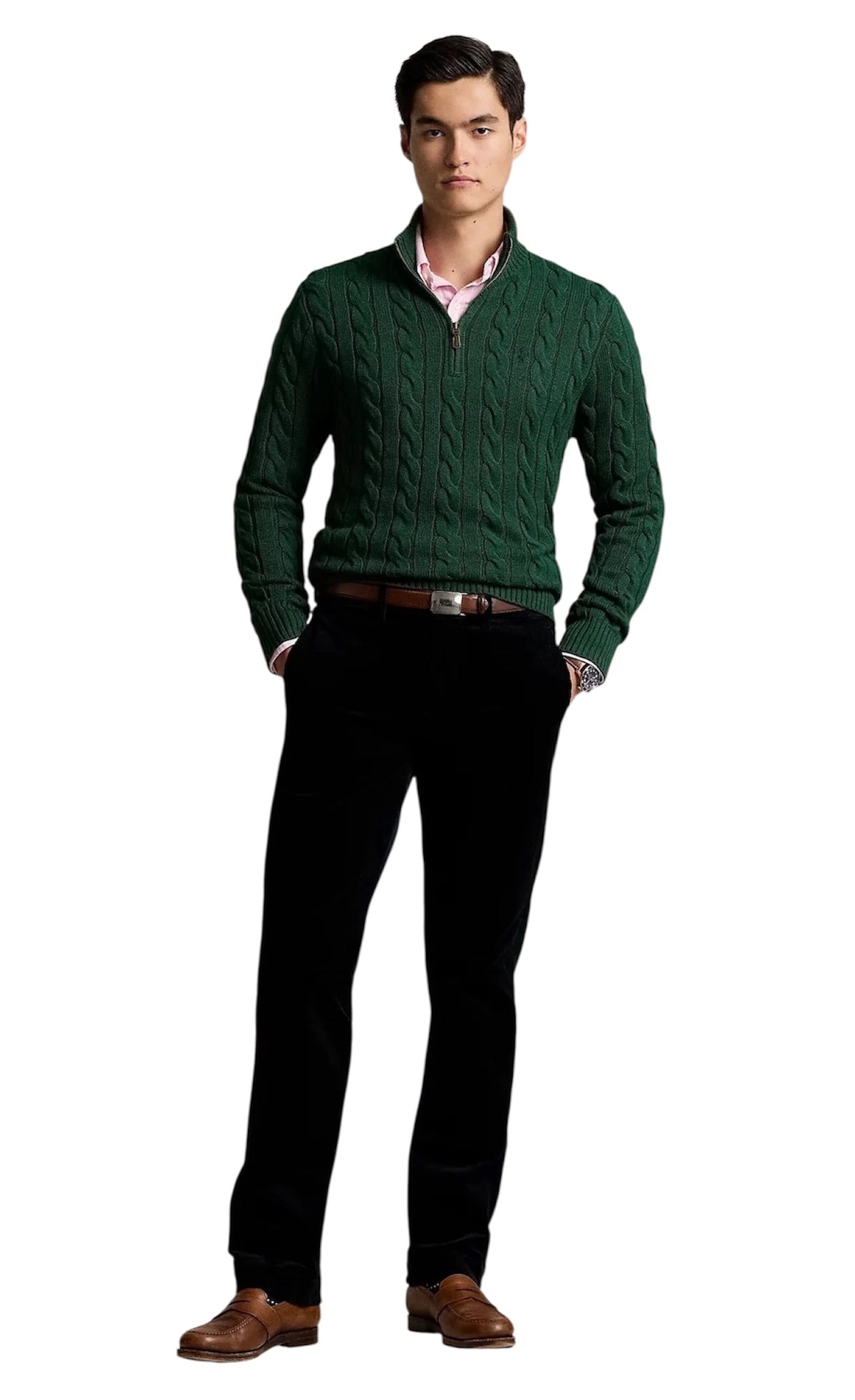 Polo Ralph Lauren Cable Knit Cotton Quarter-Zip Jumper