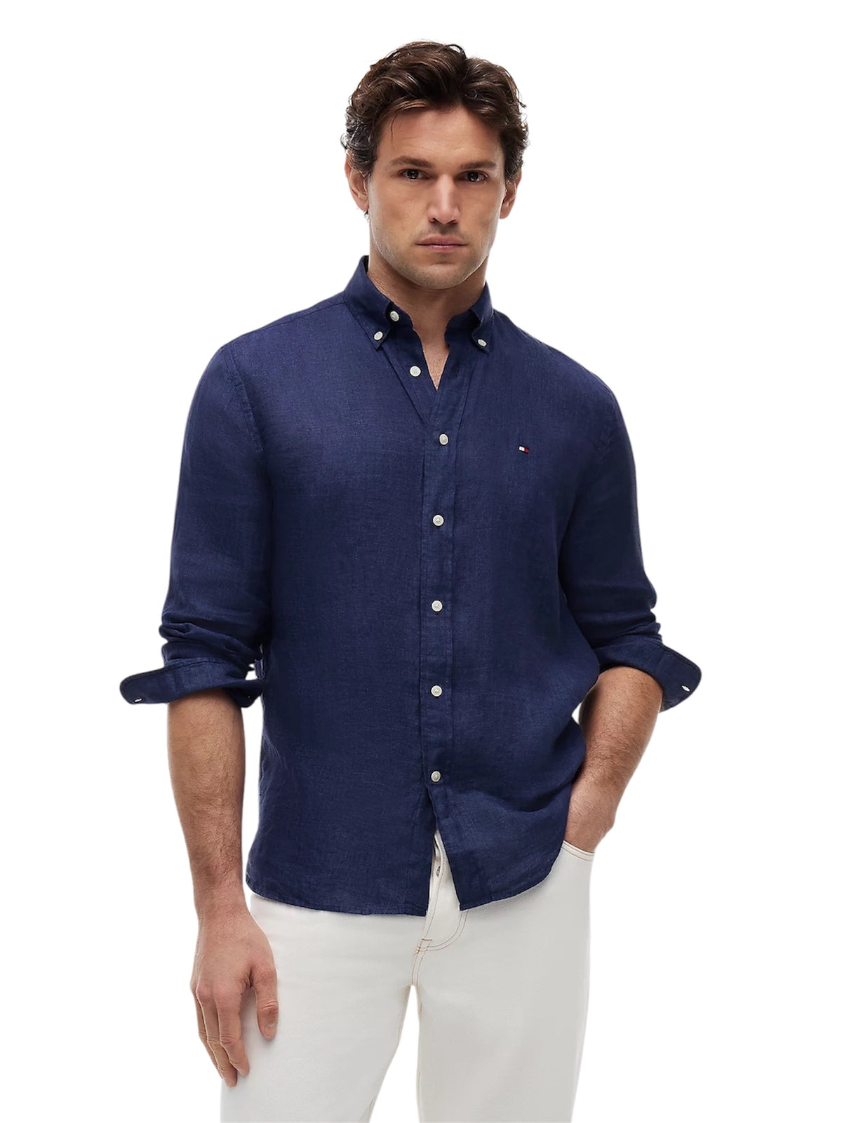 Tommy Hilfiger Regular Fit Washed Pure Linen Shirt