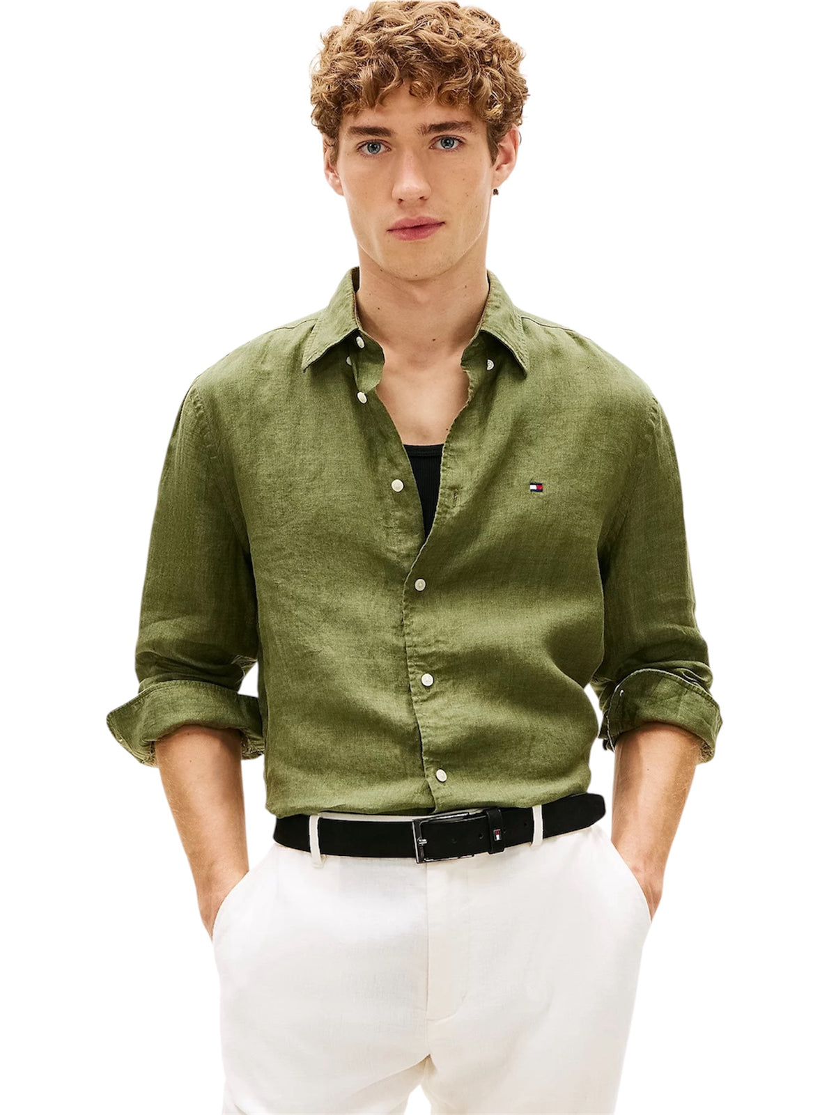Tommy Hilfiger Regular Fit Washed Pure Linen Shirt