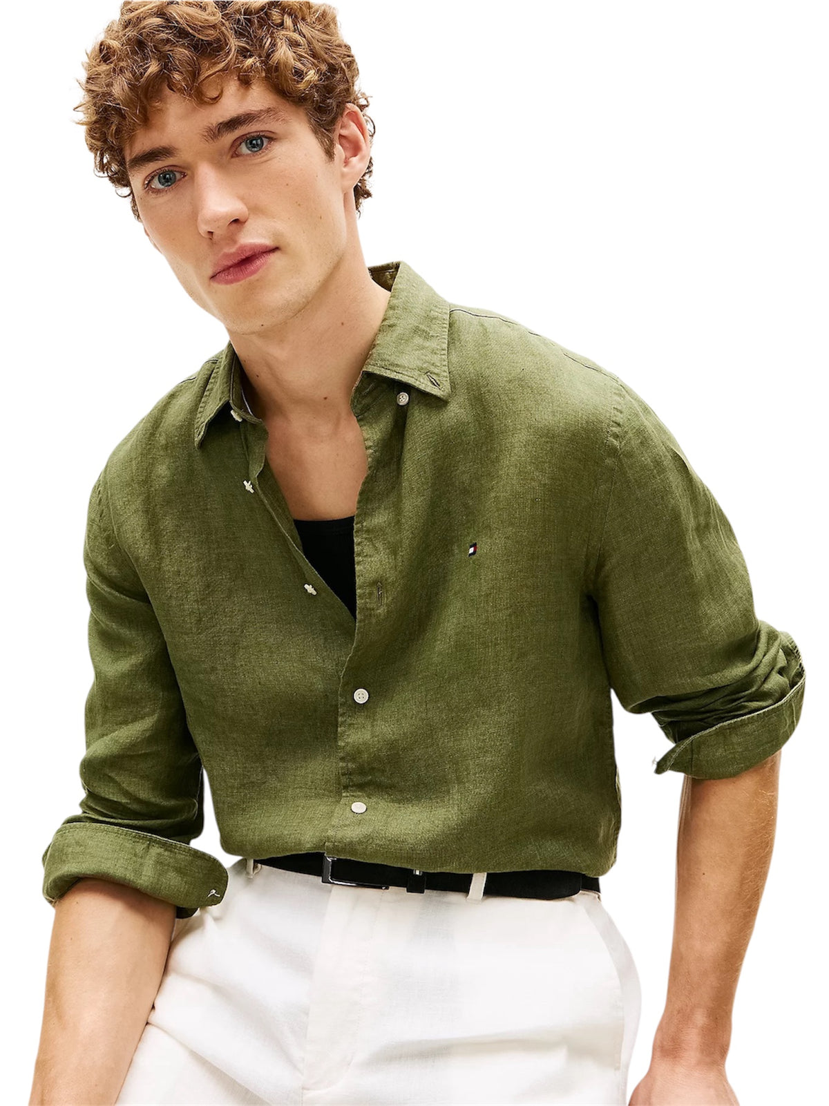 Tommy Hilfiger Regular Fit Washed Pure Linen Shirt