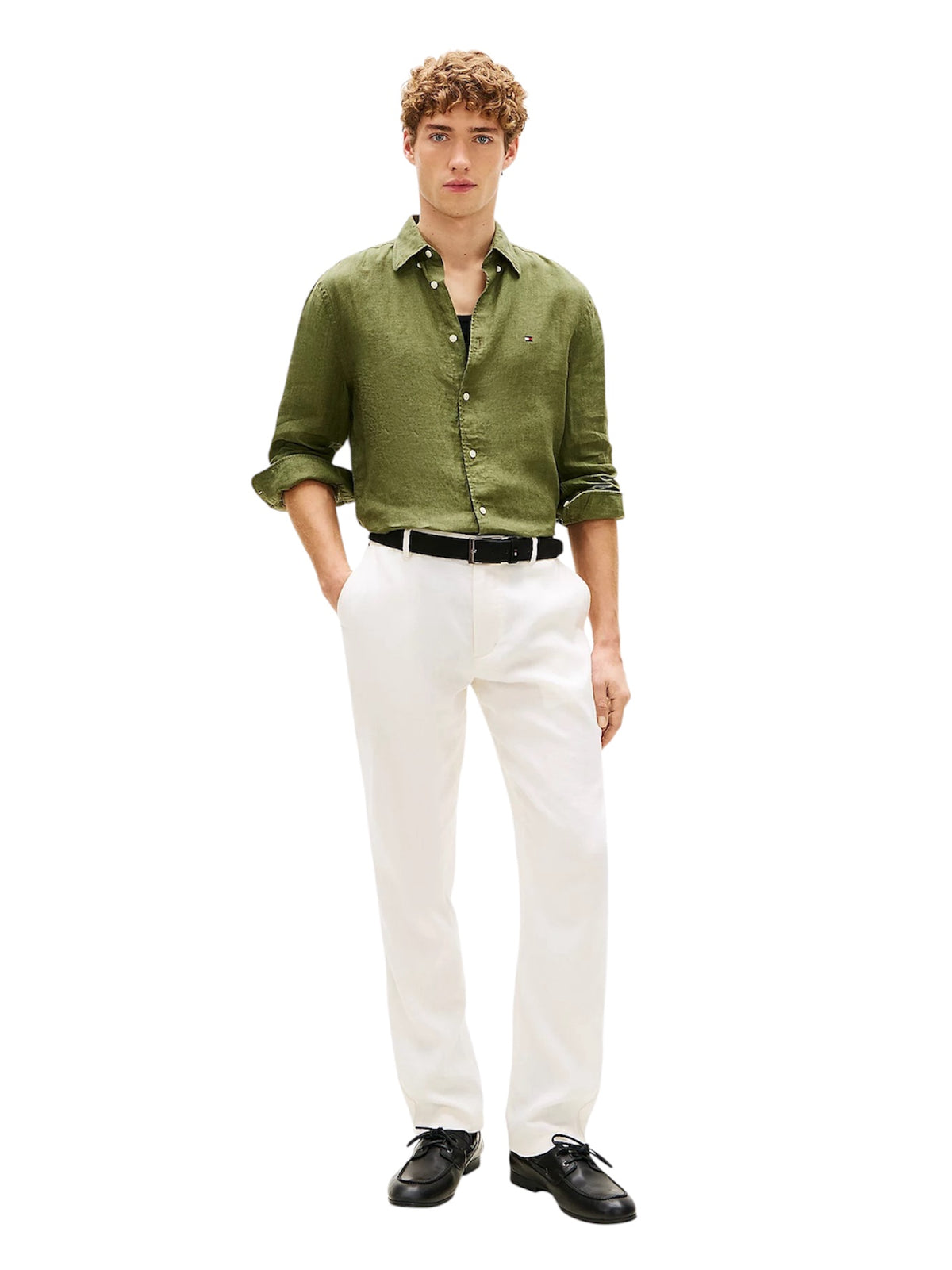 Tommy Hilfiger Regular Fit Washed Pure Linen Shirt