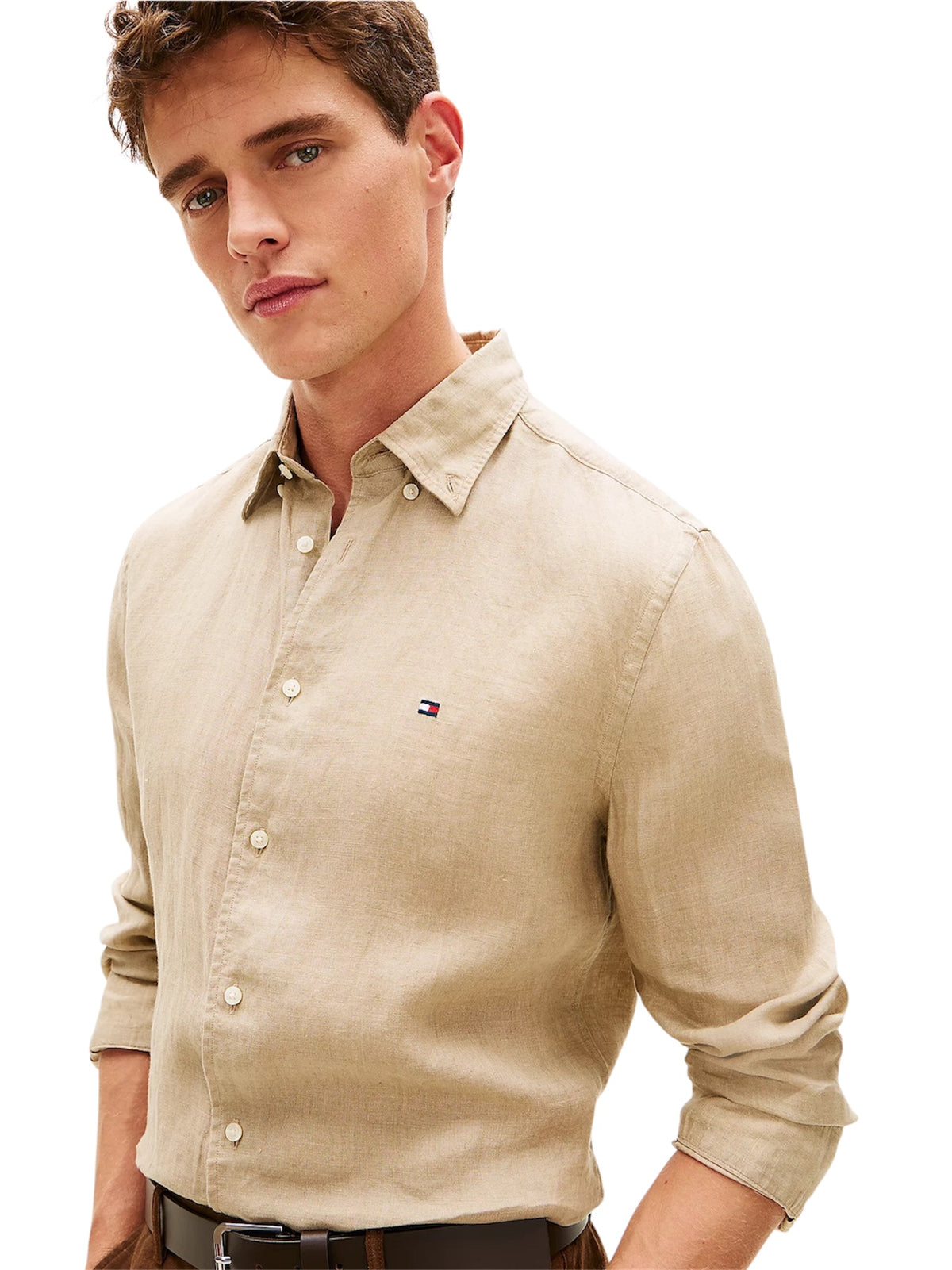 Tommy Hilfiger Regular Fit Washed Pure Linen Shirt