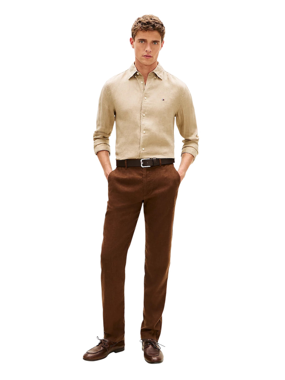 Tommy Hilfiger Regular Fit Washed Pure Linen Shirt