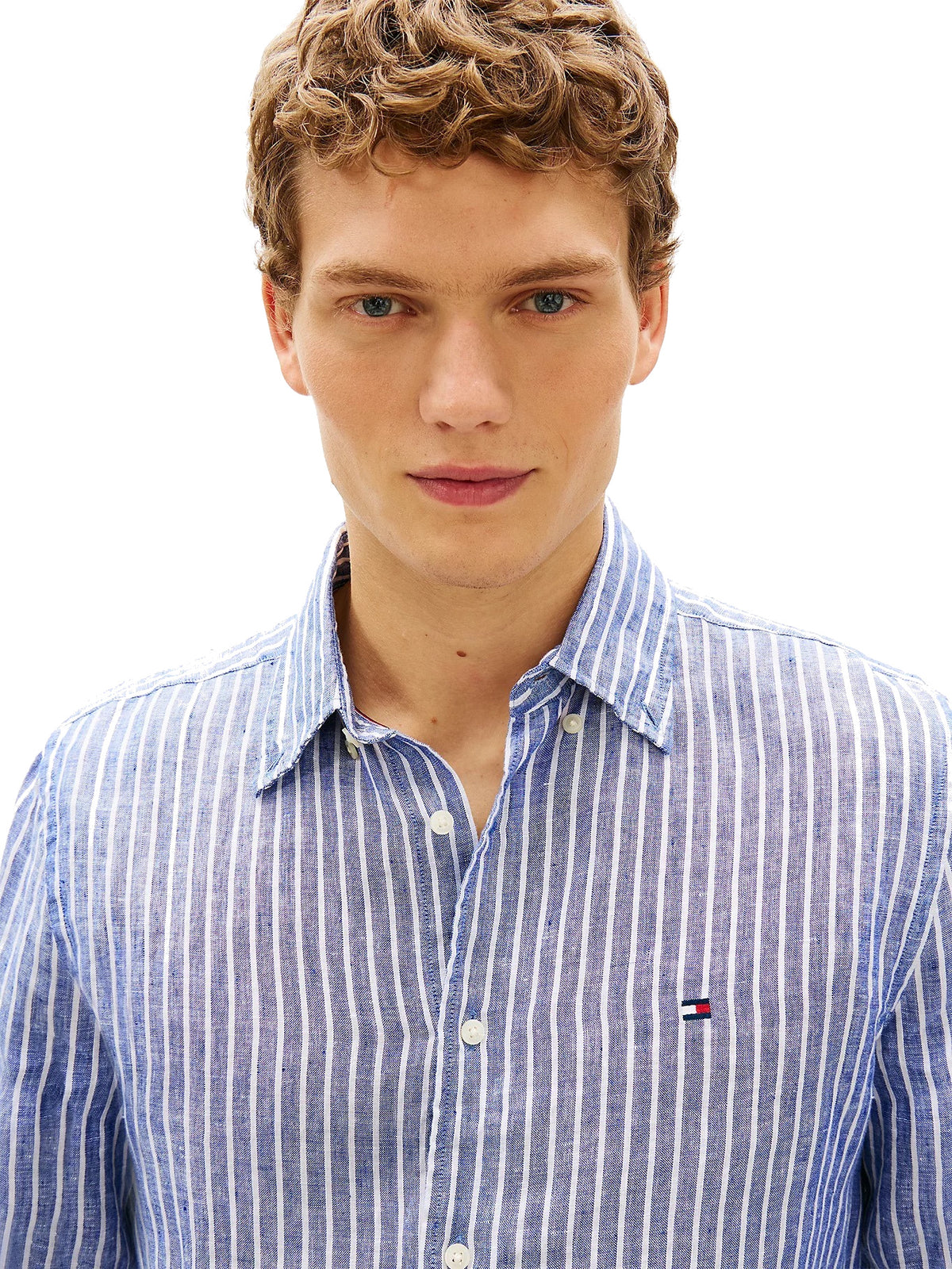 Tommy Hilfiger Regular Fit Bengal Stripe Pure Linen Shirt