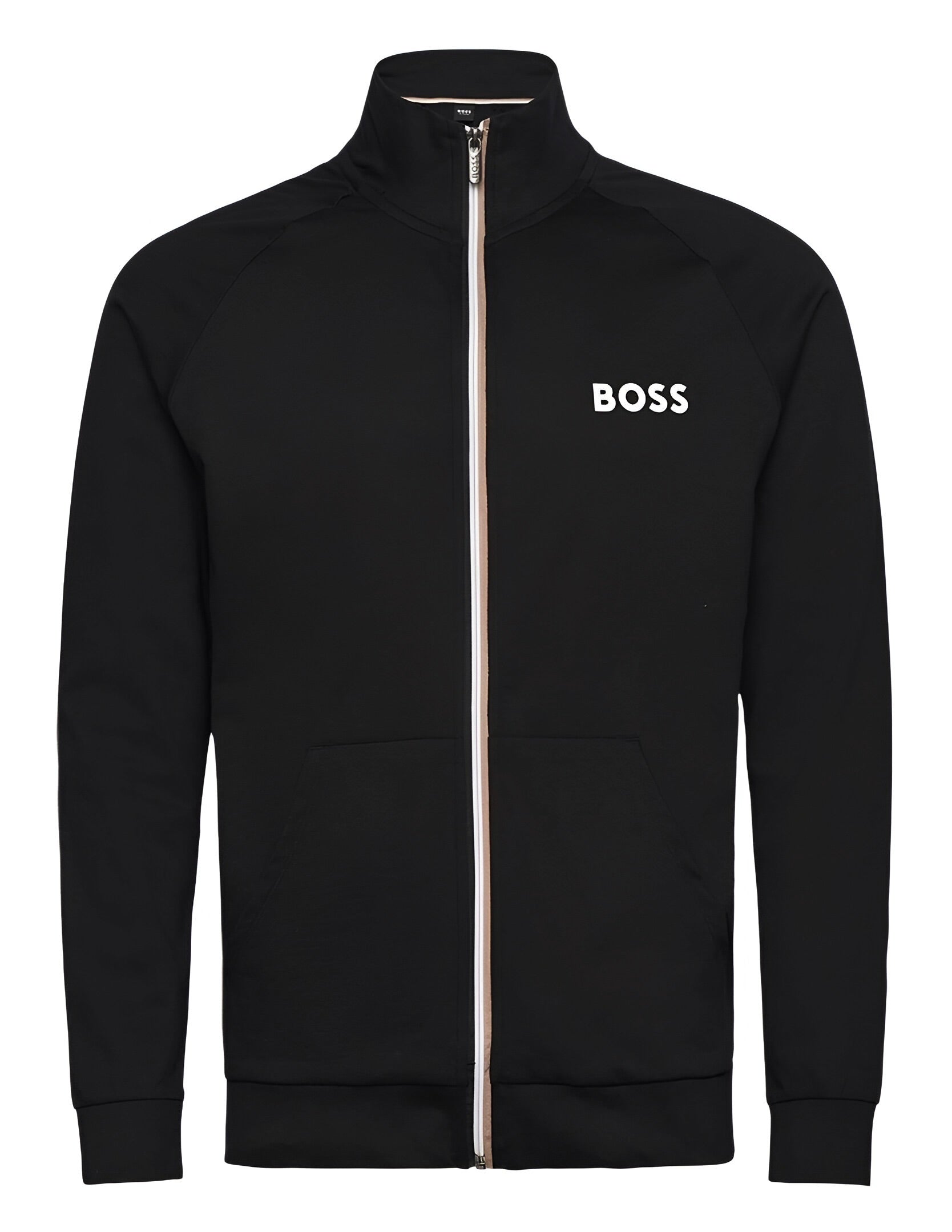 BOSS AUTHENTIC Z ZIP-UP JACKET IN FRENCH TERRY WITH LOGO DETAIL